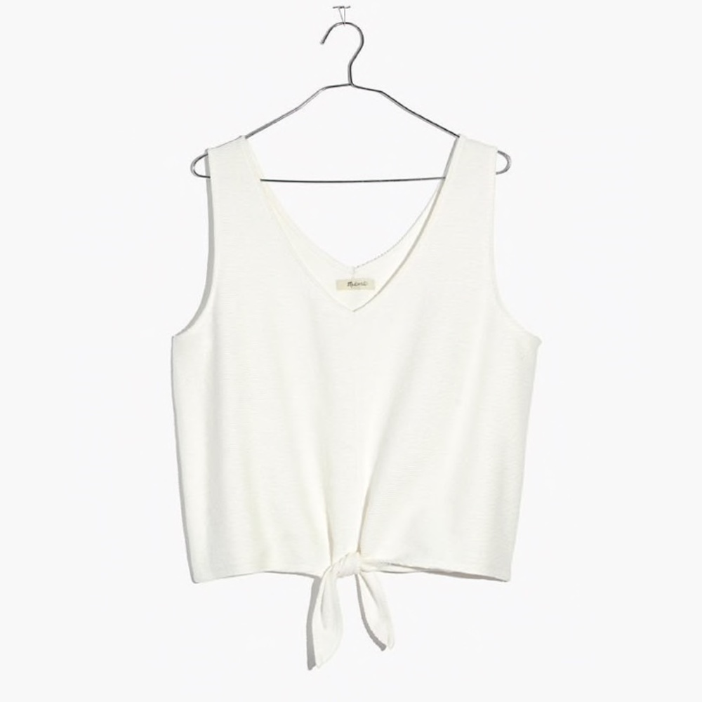 Texture and Thread Tie Front Tank Top - Picture 3 of 8